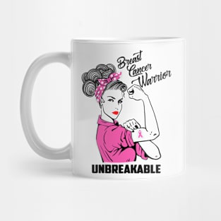 Womens Breast Cancer Warrior Unbreakable Breast Cancer Awareness Mug